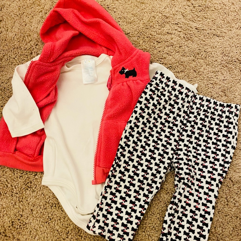 Scottie dog 3 piece outfit with vest